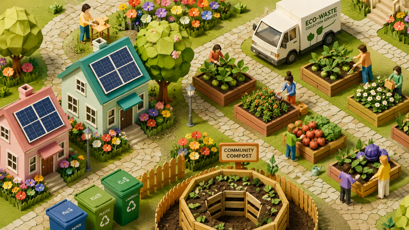 Community garden and responsible waste practices