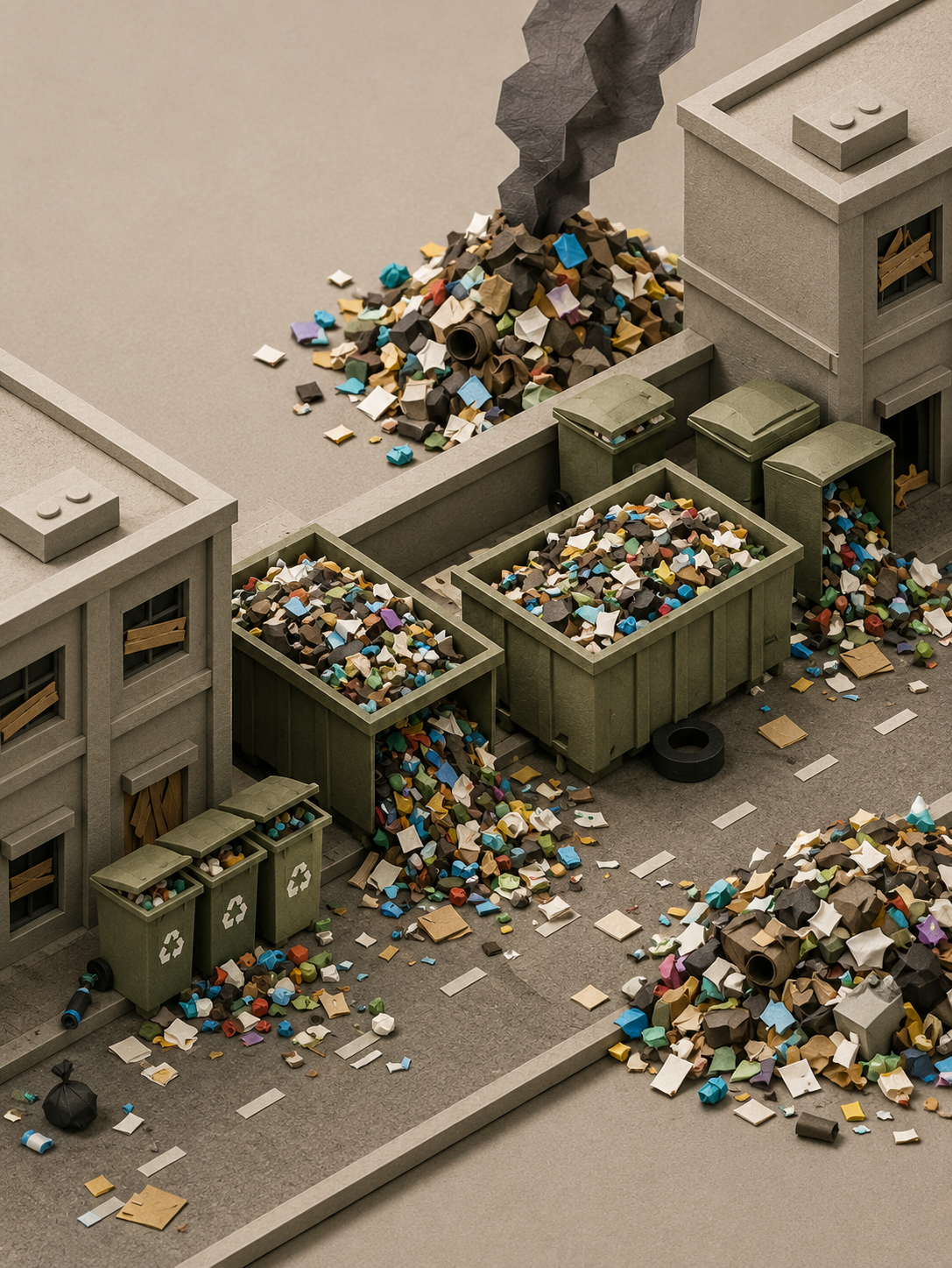 Unauthorized dumping and mixed waste pollution