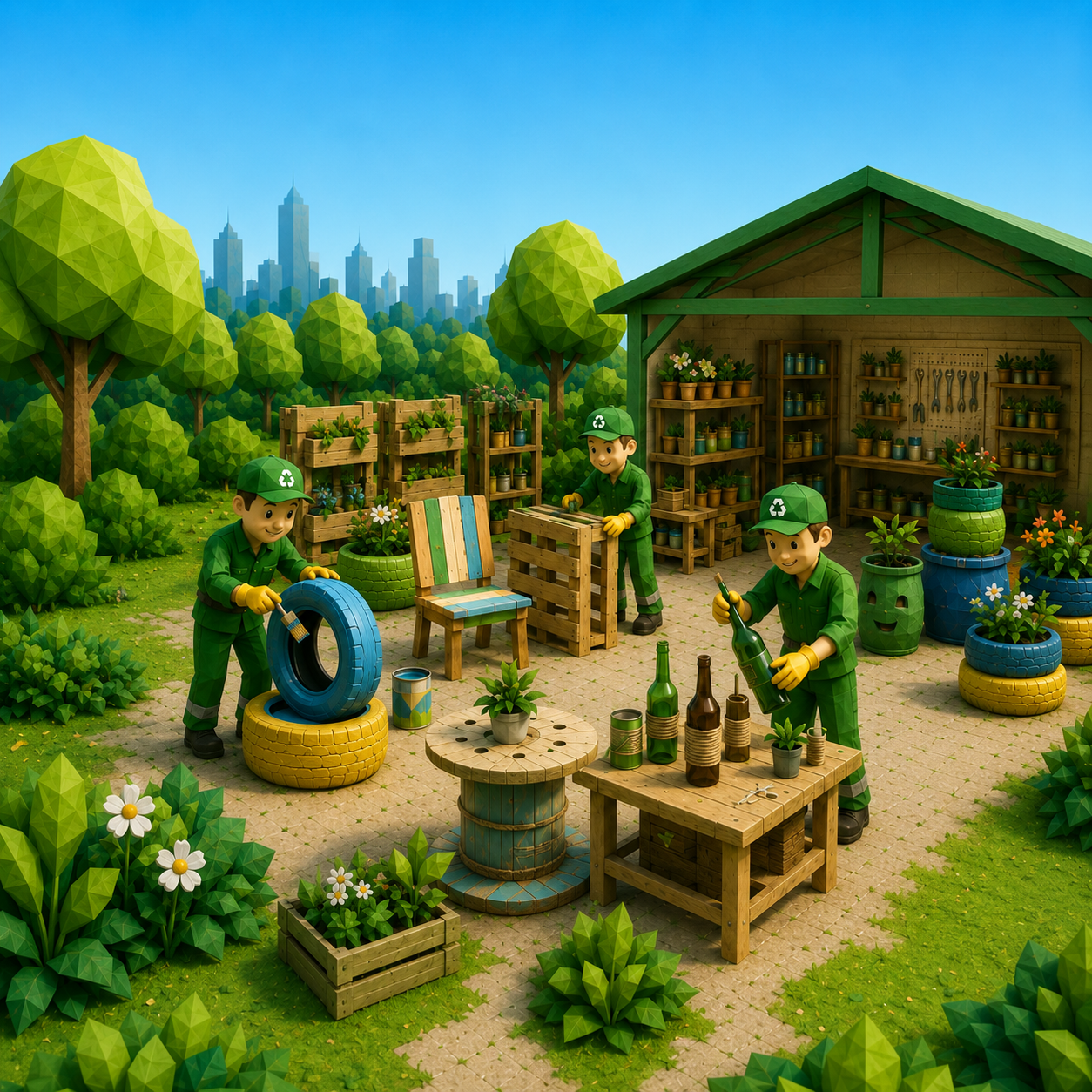 Upcycling Waste Materials illustration